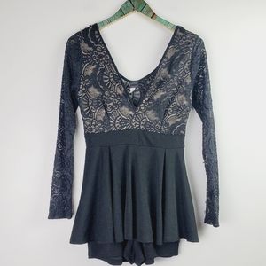 Privy Privately Privileged Plunging Lace Romper